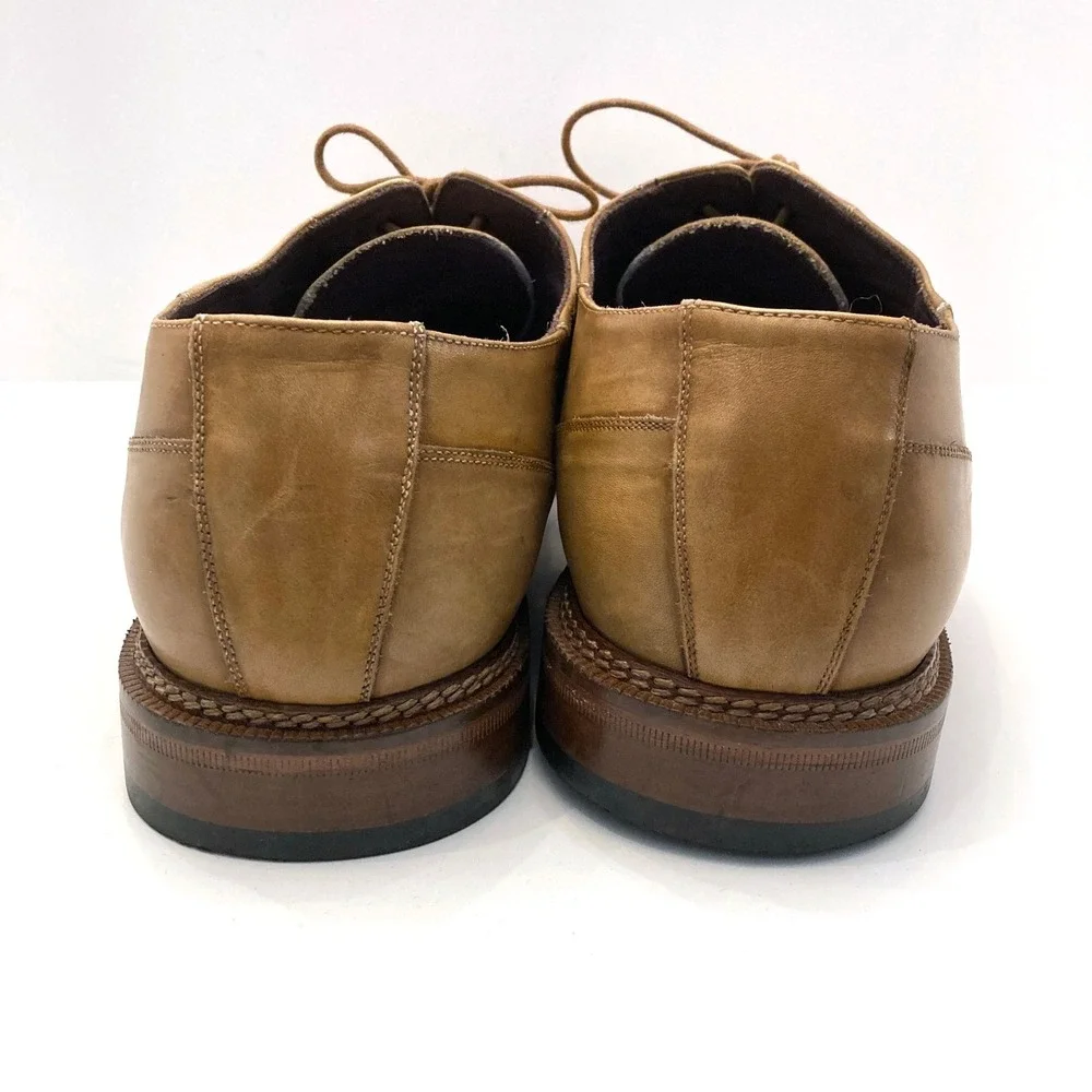 Mezlan Coppola Leather Oxford Shoes‎ Mens 13 Tan Brown Stitching Cap Toe